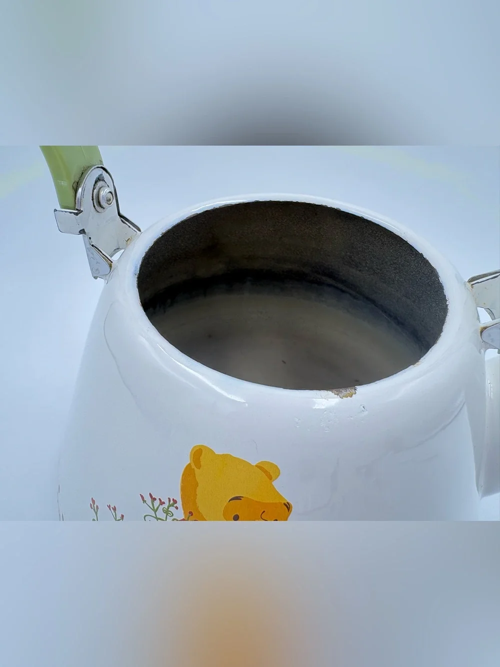Vintage Simply Pooh “Winnie the Pooh” Ceramic Teapot Kettle - White, Red & Olive